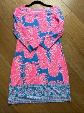 Lilly Pulitzer Pink and Blue Pineapple Print Top